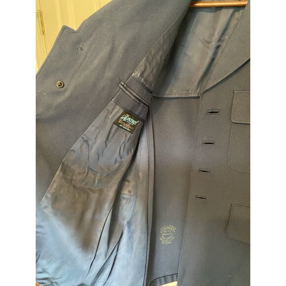 Black Blazer Men's Single Breasted 2 Button LC Shield Brass Button Star Fashion - Picture 4 of 10